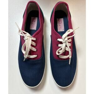 Hanes Her Way Size 8 Color Block Vintage Lace Up Slip-In Canvas Sneakers